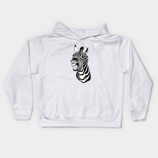 Zebra laughing face or big smile Kids Hoodie